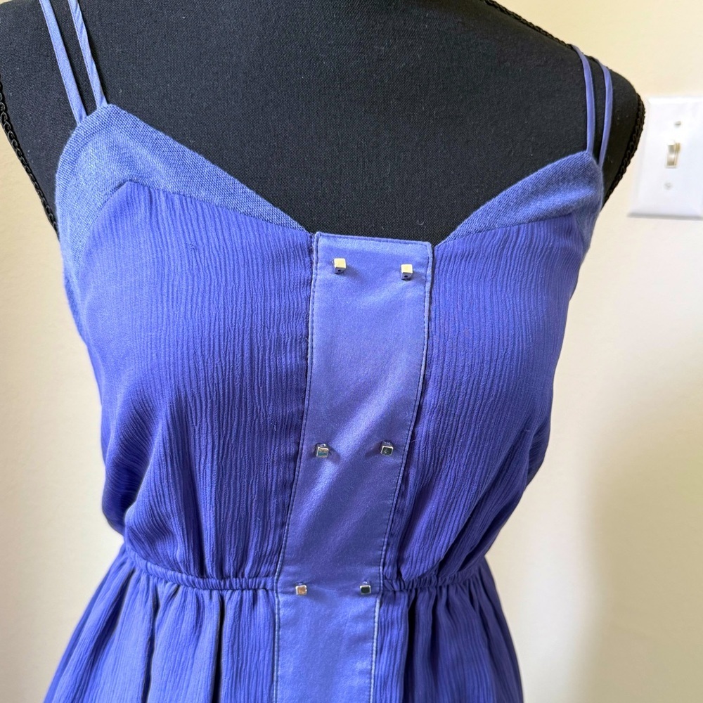BCBG SILK Dress - Elegant Periwinkle (Purple/Blue) Double Spaghetti Straps